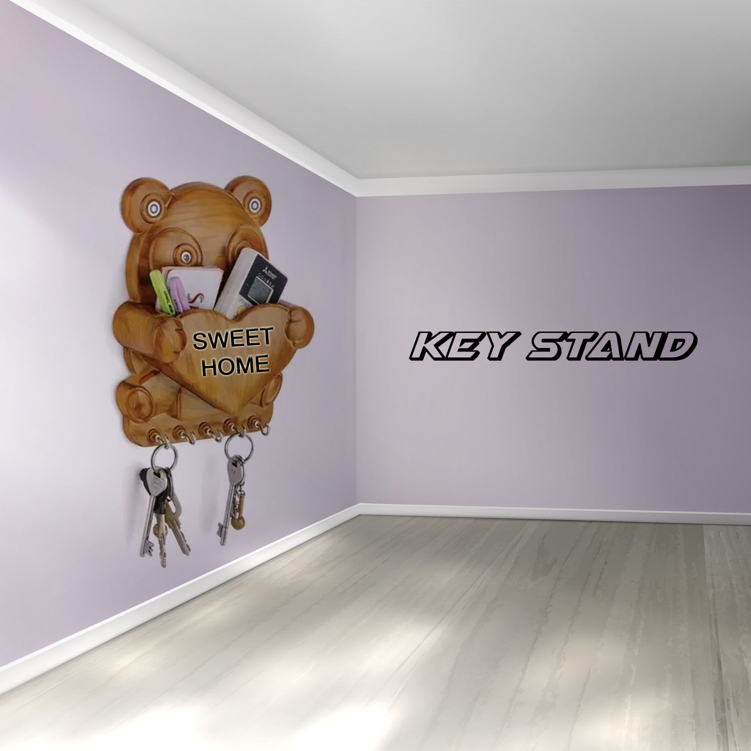 Cute Plastic Panda Key Holder Wall Key Rack With 5 Hooks (1 Pc) Cute Plastic Panda Key Holder Wall Key Rack With 5 Hooks (1 Pc)